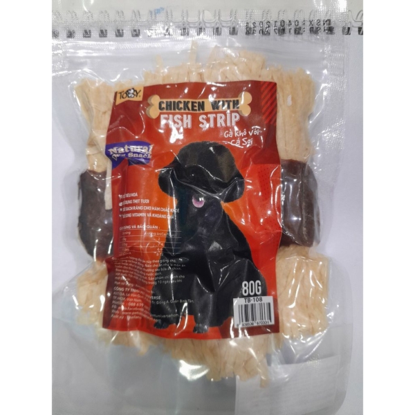 Bánh thưởng Toby Thịt gà với khô cá sợi cho chó 80g