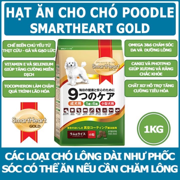 Thức ăn Smartheart Gold Lamb & Rice dành cho chó trưởng thành giống nhỏ gói 1 kg